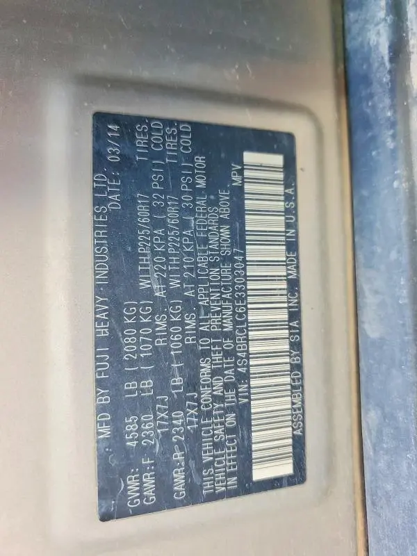 2014 SUBARU OUTBACK 2.5I LIMITED  