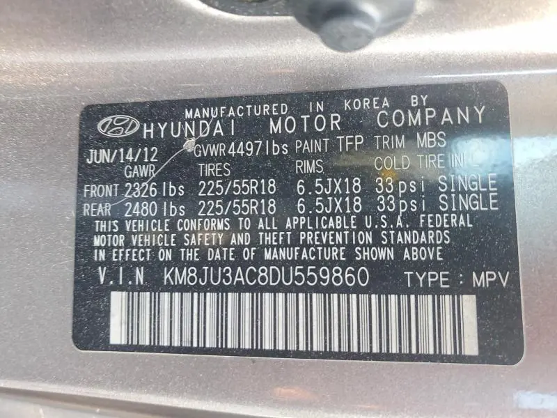 2013 HYUNDAI TUCSON LIMITED  