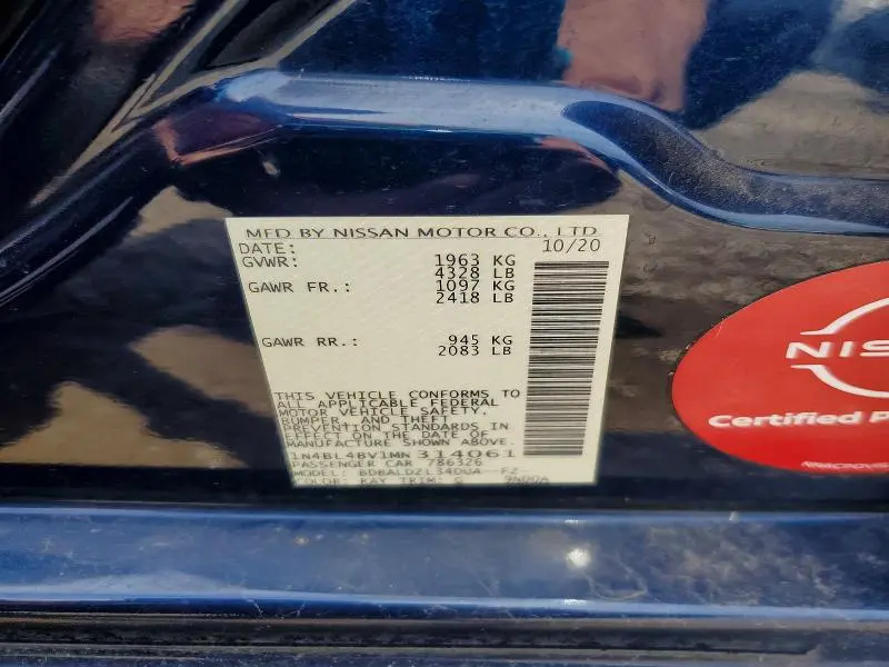 2021 NISSAN ALTIMA 2.5 S  