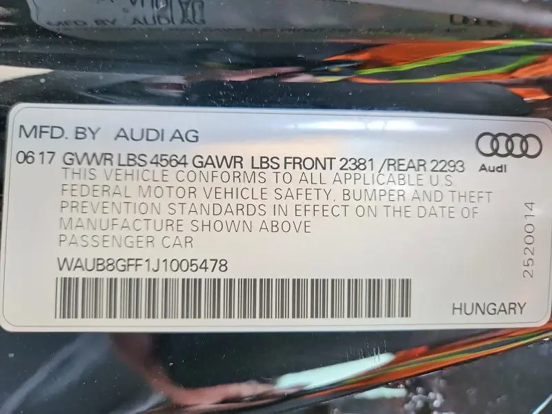 2018 AUDI A3 PREMIUM  