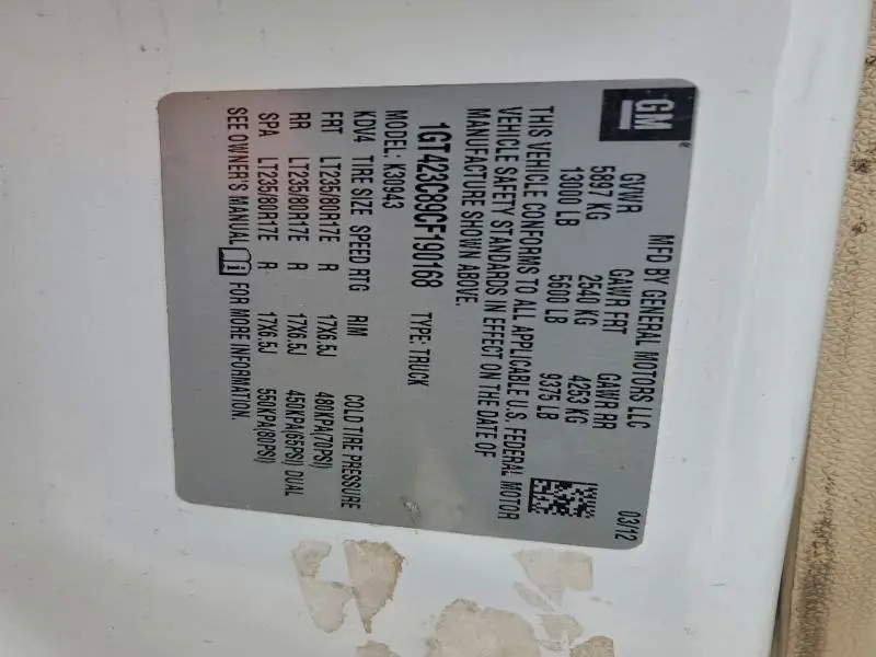 2012 GMC SIERRA K3500 SLE  