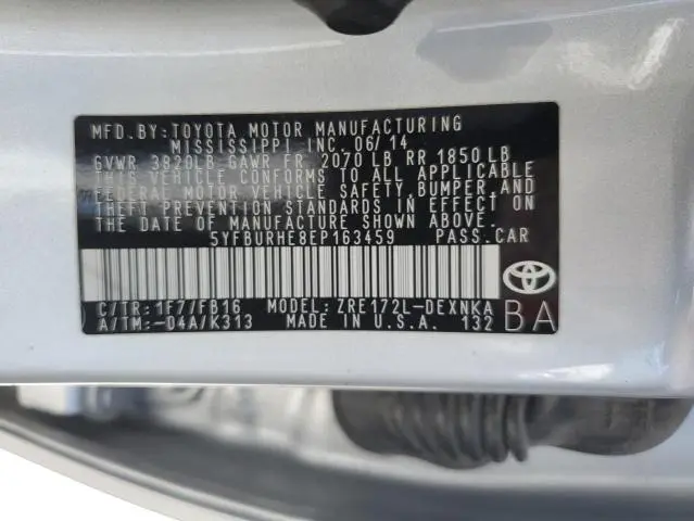 2014 TOYOTA COROLLA L  
