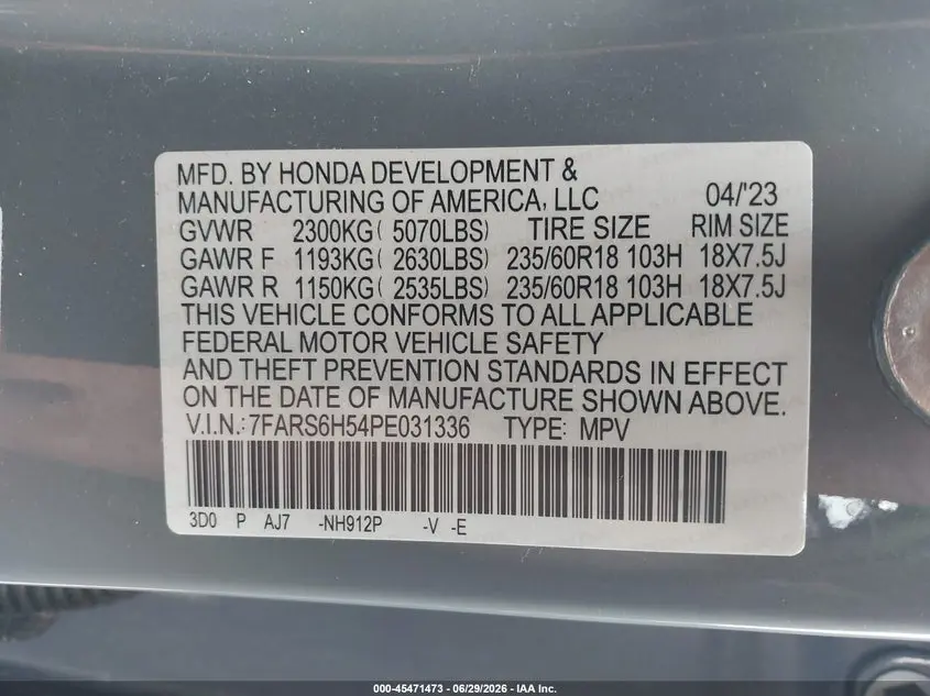 2023 HONDA CR-V HYBRID SPORT