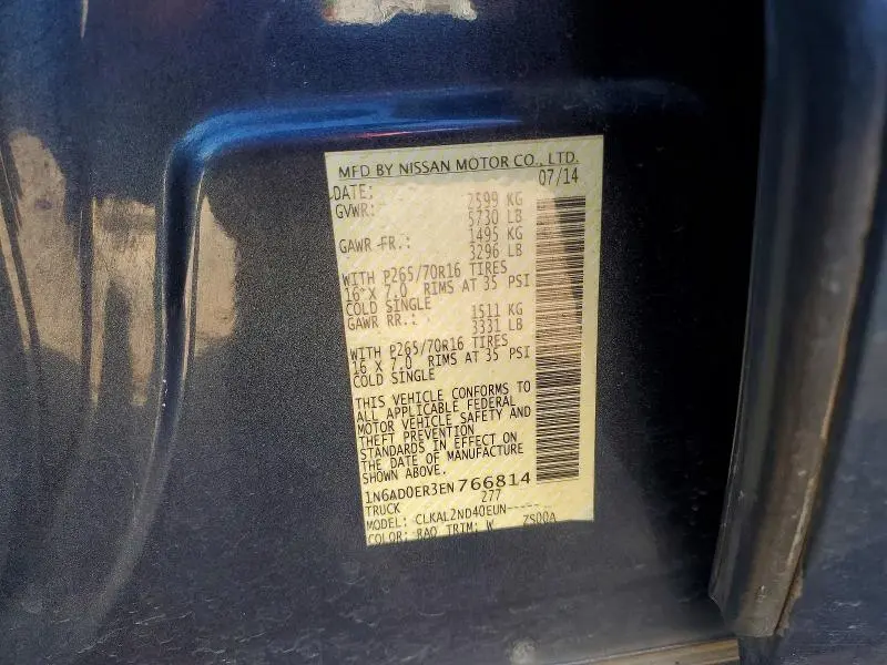 2014 NISSAN FRONTIER   