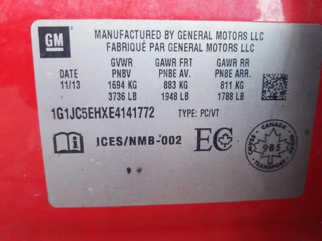 2014 CHEVROLET SONIC LT  