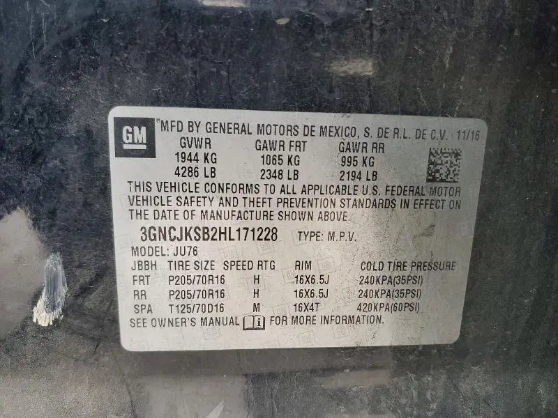 2017 CHEVROLET TRAX LS  