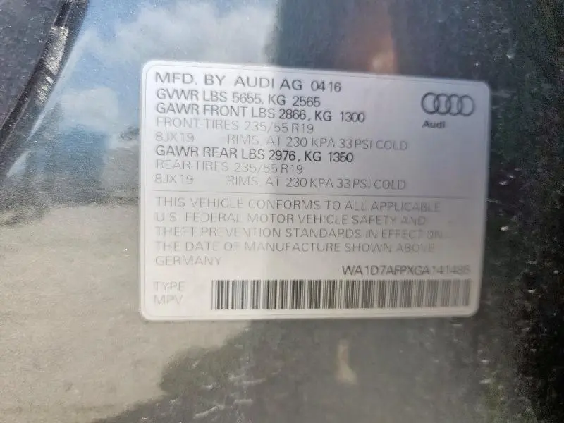 2016 AUDI Q5 PREMIUM PLUS S-LINE  