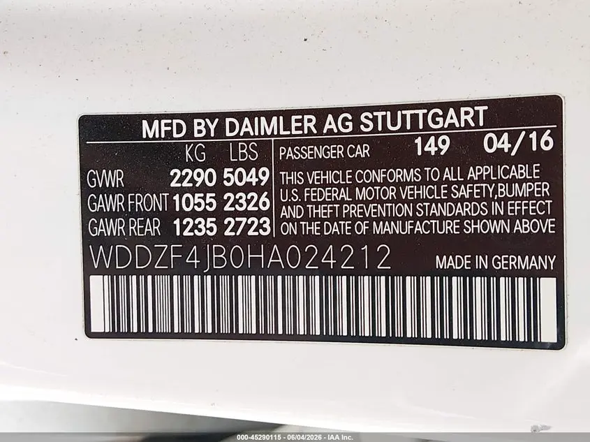 2017 MERCEDES-BENZ E 300  