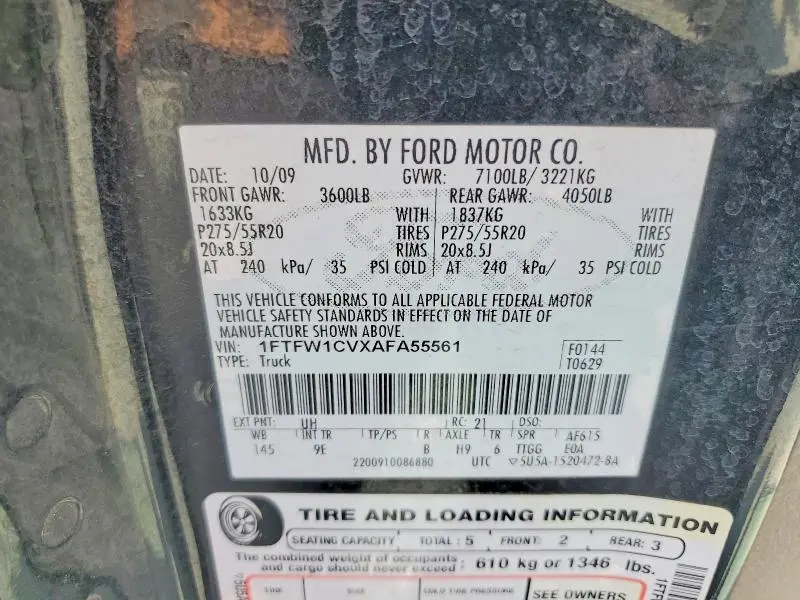 2010 FORD F150 SUPERCREW  