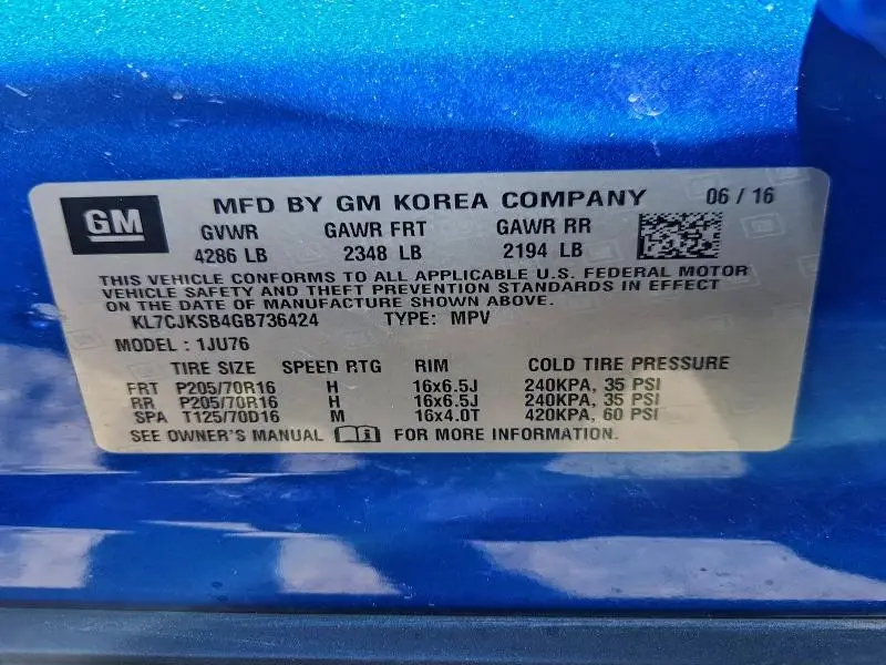 2016 CHEVROLET TRAX LS  