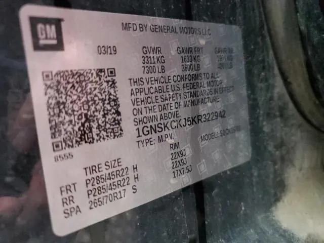 2019 CHEVROLET TAHOE K1500 PREMIER  