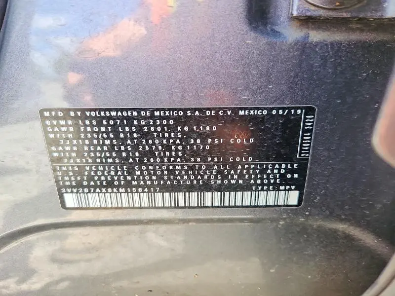2019 VOLKSWAGEN TIGUAN SE  