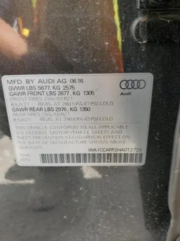 2017 AUDI SQ5 PREMIUM PLUS  