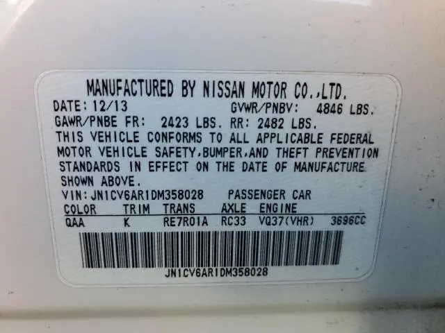 2013 INFINITI G37   