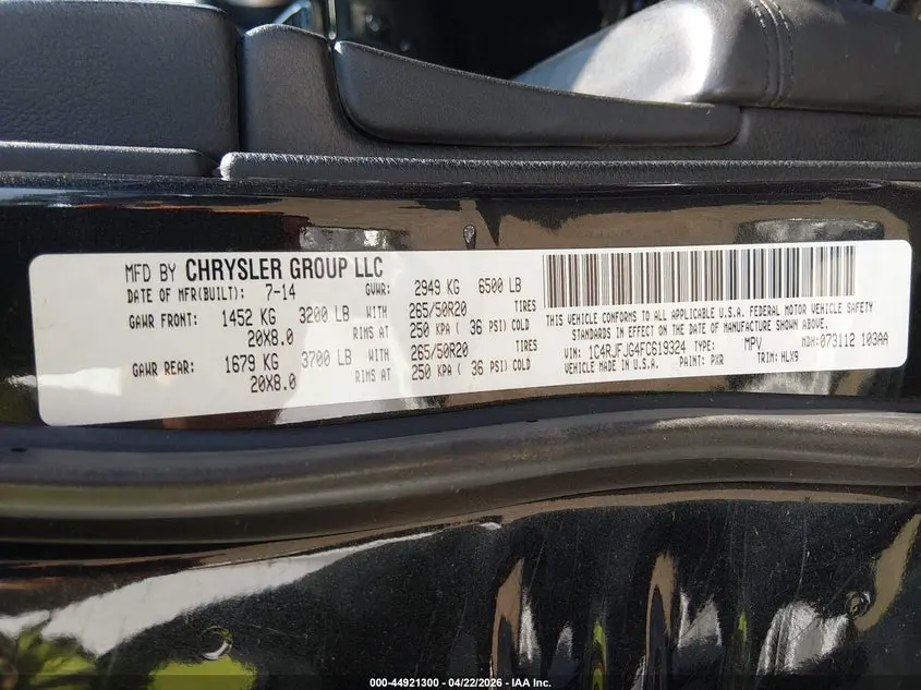 2015 JEEP GRAND CHEROKEE SUMMIT