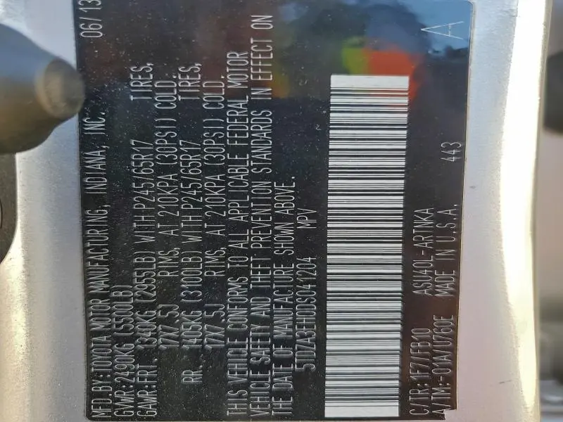 2013 TOYOTA HIGHLANDER BASE  