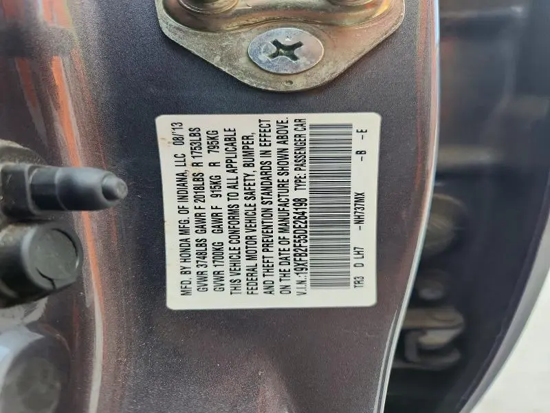 2013 HONDA CIVIC LX  