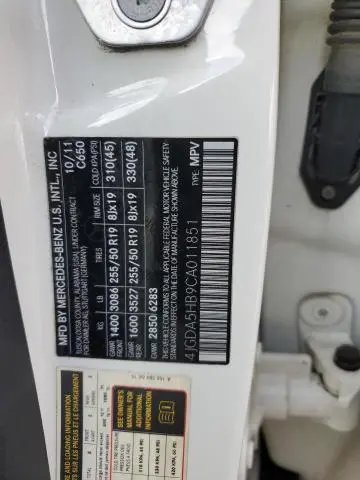 2012 MERCEDES-BENZ ML 350 4MATIC  