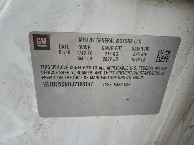 2018 CHEVROLET CRUZE LT  