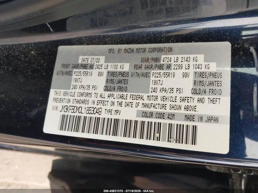 2020 MAZDA CX-5 GRAND TOURING