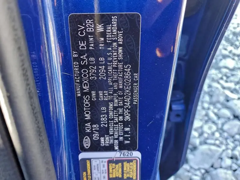 2019 KIA FORTE GT LINE  