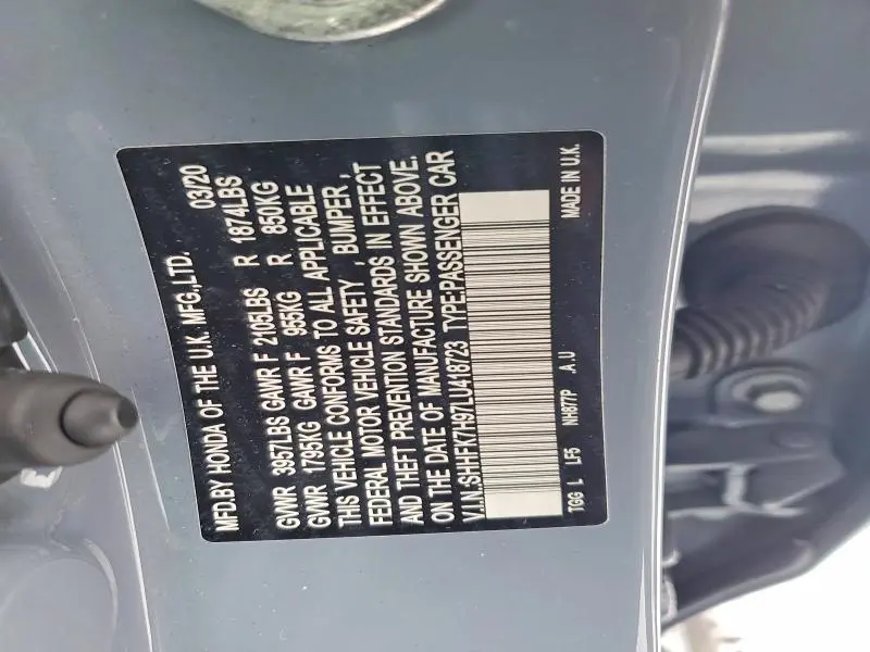 2020 HONDA CIVIC SPORT TOURING  