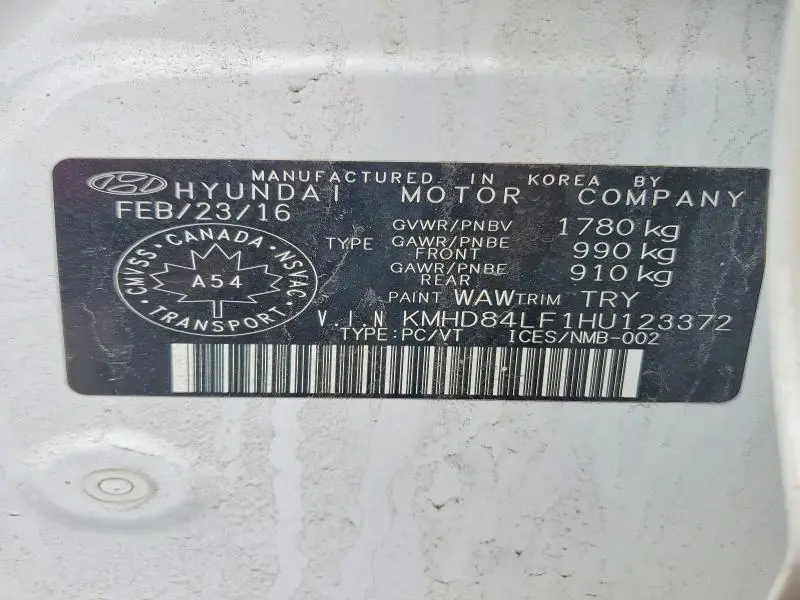 2017 HYUNDAI ELANTRA SE  