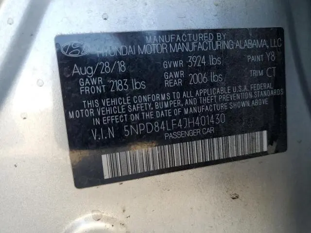 2018 HYUNDAI ELANTRA SEL  