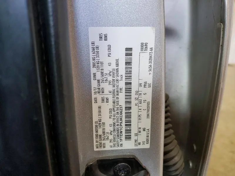 2018 FORD F150 SUPERCREW  