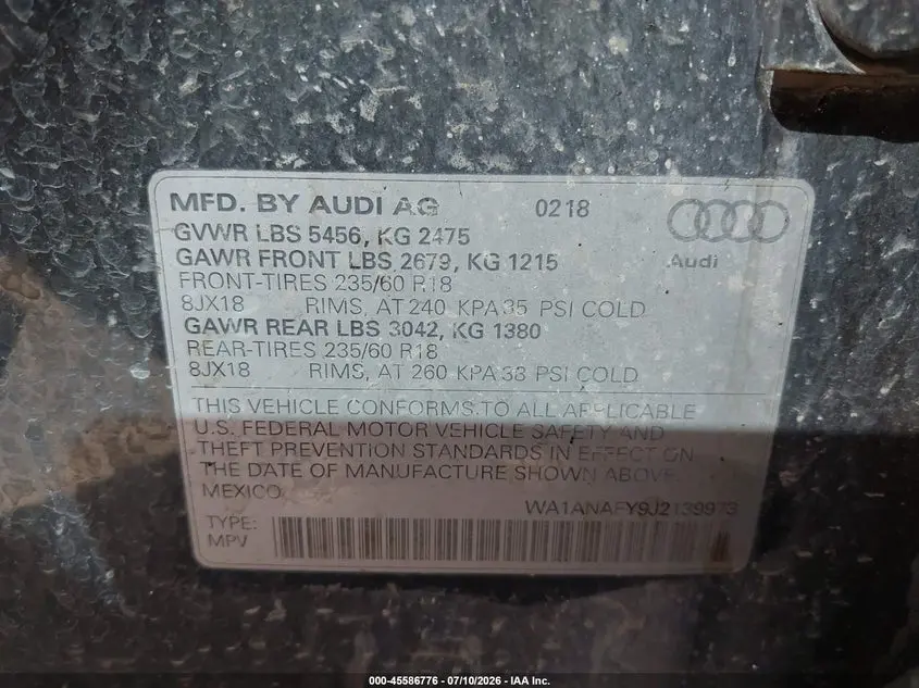 2018 AUDI Q5  
