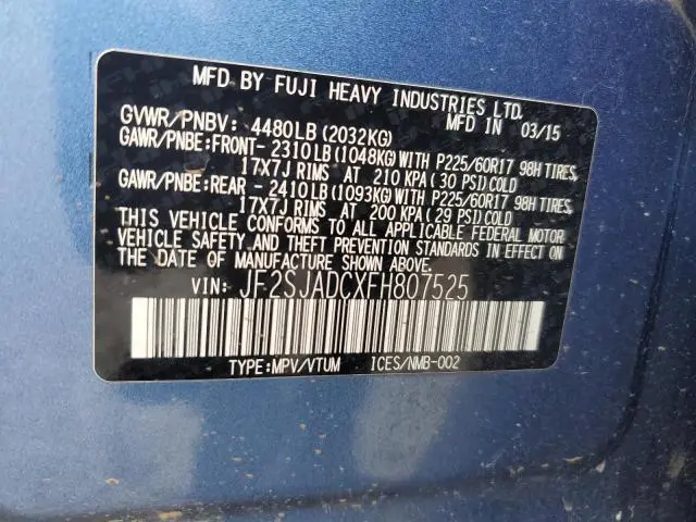 2015 SUBARU FORESTER 2.5I PREMIUM