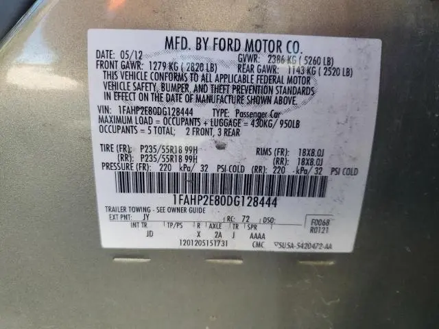 2013 FORD TAURUS SEL  