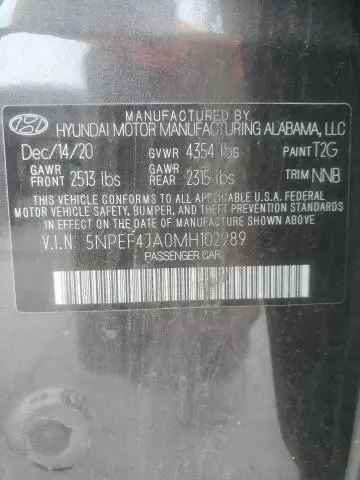 2021 HYUNDAI SONATA SEL  