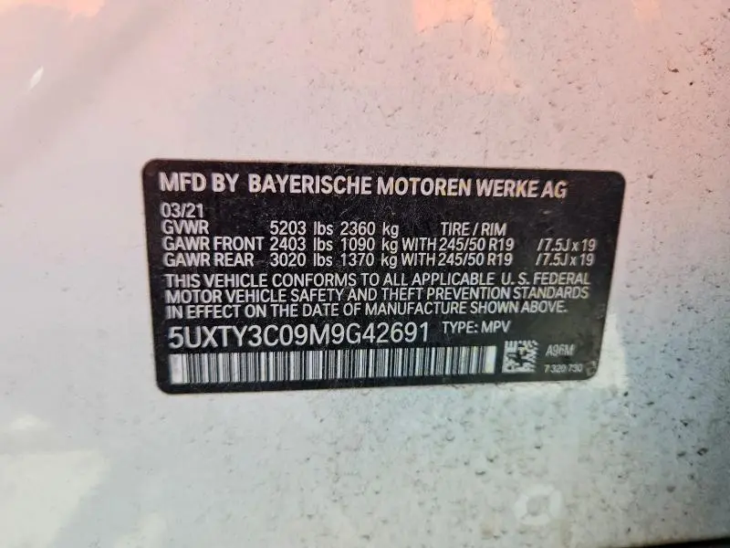 2021 BMW X3 SDRIVE30I  