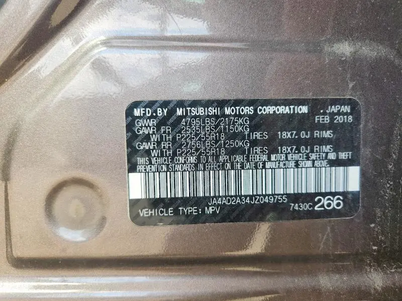 2018 MITSUBISHI OUTLANDER ES  