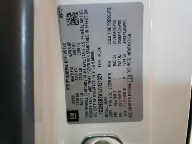 2018 CHEVROLET COLORADO   