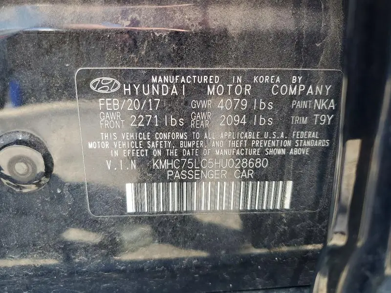 2017 HYUNDAI IONIQ SEL  
