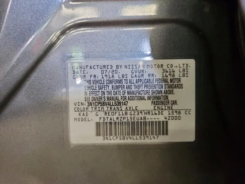 2020 NISSAN KICKS S  