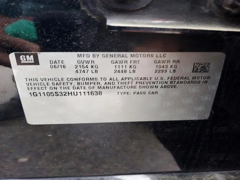 2017 CHEVROLET MALIBU   