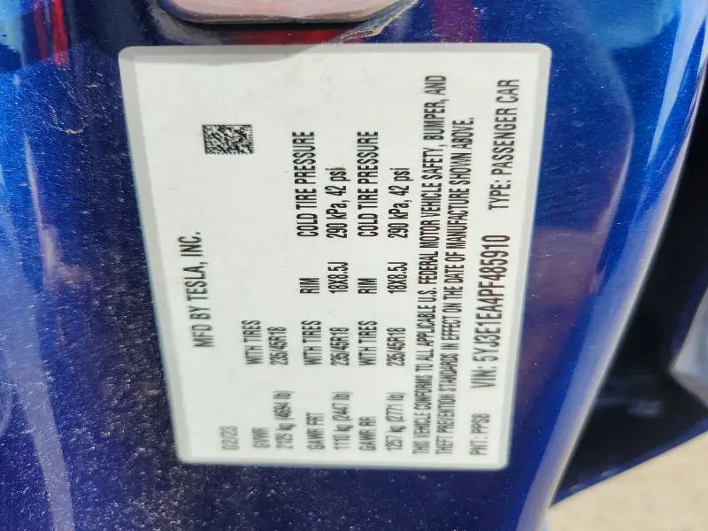 2023 TESLA MODEL 3   