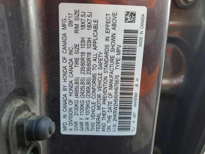 2017 HONDA CR-V EX  