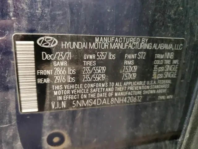 2022 HYUNDAI SANTA FE LIMITED  