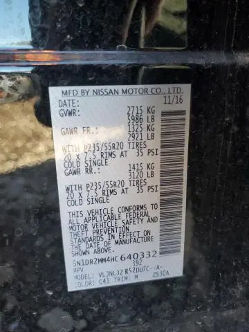 2017 NISSAN PATHFINDER S  