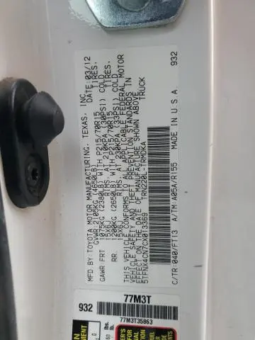 2012 TOYOTA TACOMA   