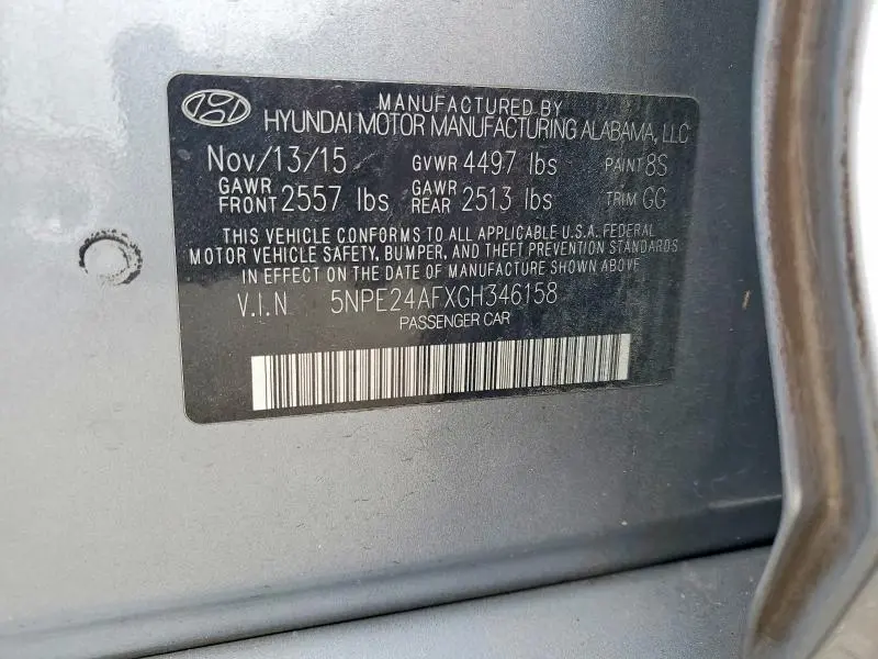 2016 HYUNDAI SONATA SE  