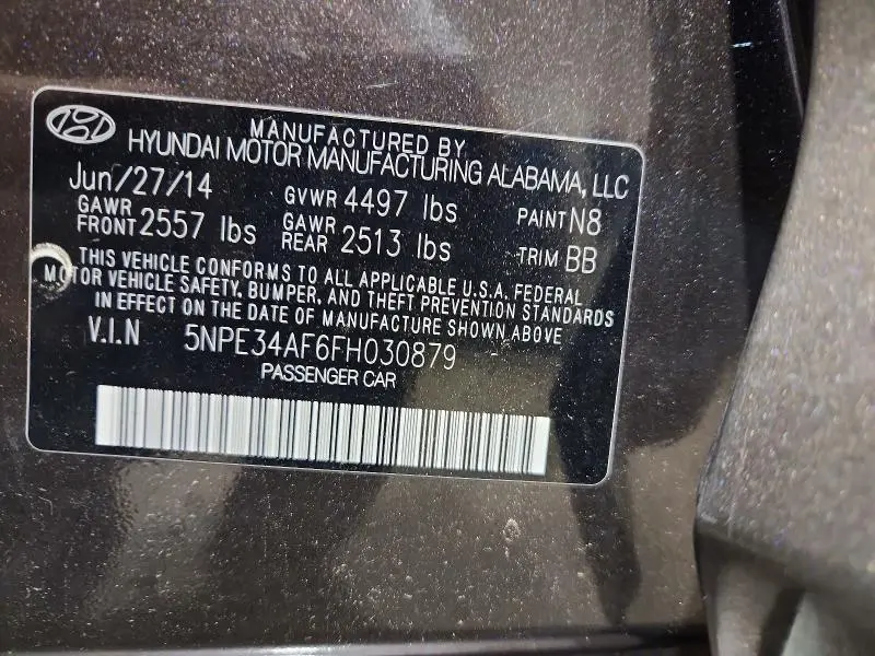 2015 HYUNDAI SONATA LIMITED  
