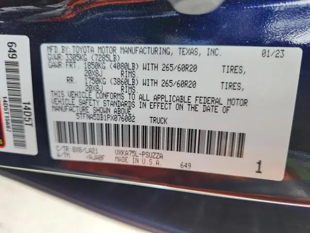 2023 TOYOTA TUNDRA CREWMAX PLATINUM  