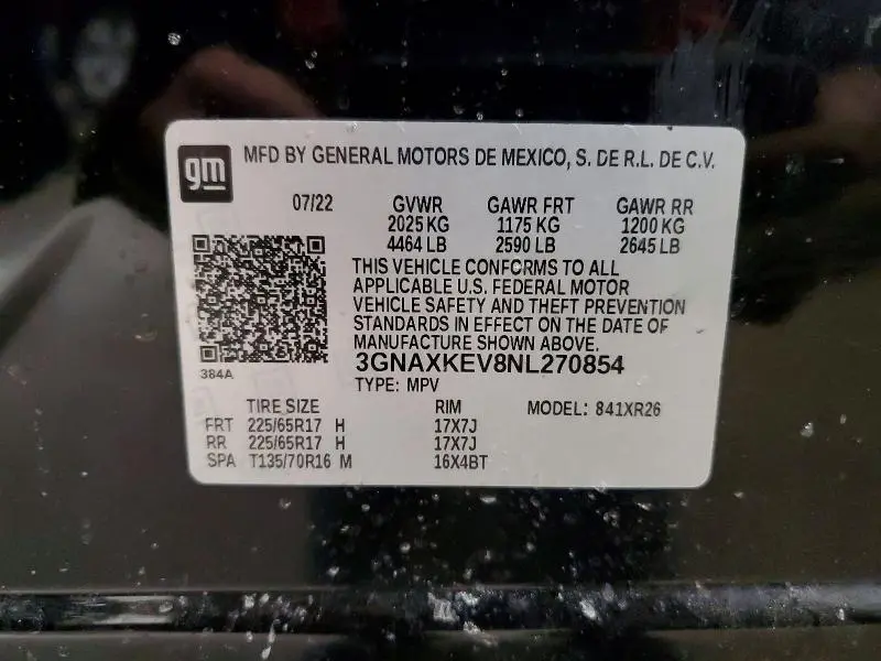 2022 CHEVROLET EQUINOX LT  