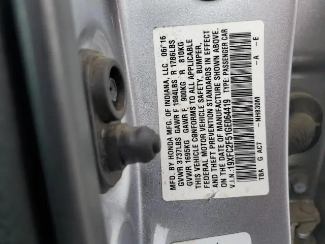 2016 HONDA CIVIC LX  