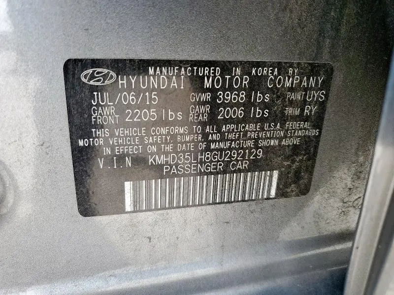 2016 HYUNDAI ELANTRA GT   
